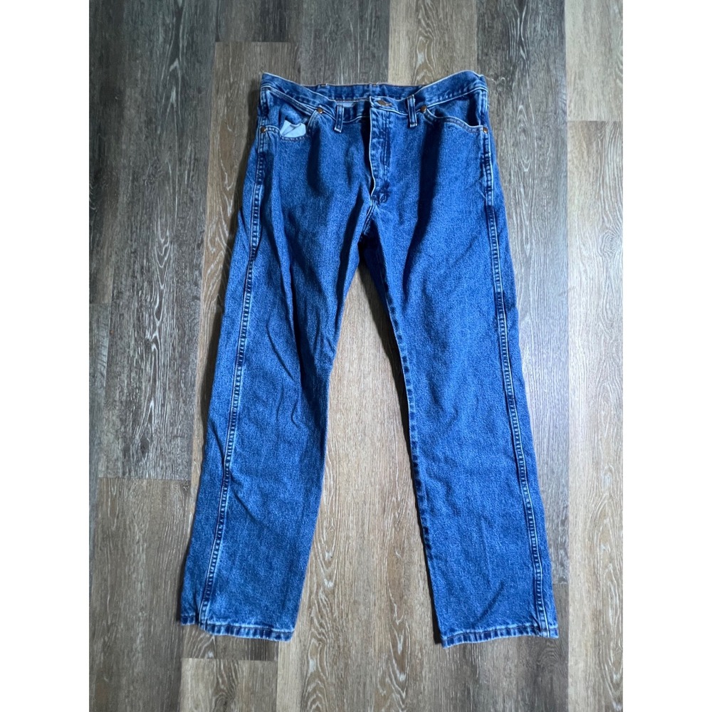 Wrangler Cowboy Cut Original Fit Men 38x32 Blue Excellent Straight Leg 13MWZGK